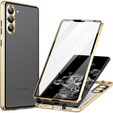 Case for Samsung Galaxy S23 Plus, Magnetic Dual Glass, gold
