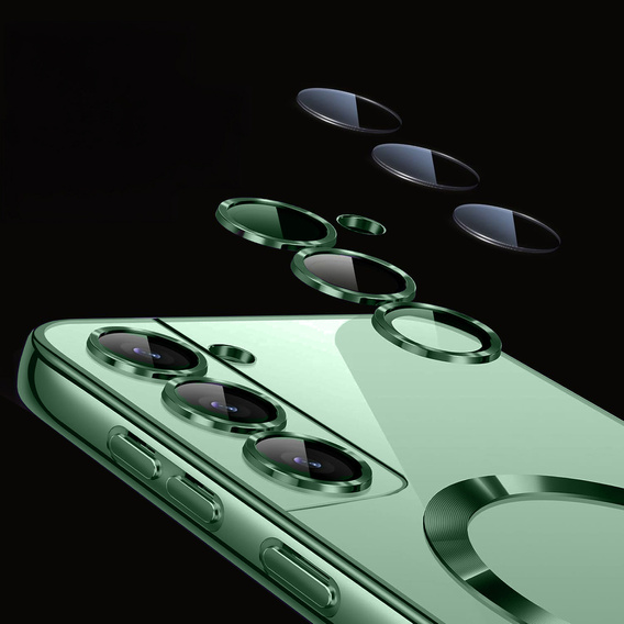 Case for Samsung Galaxy S22, Electro MagSafe, green + Screen Glass