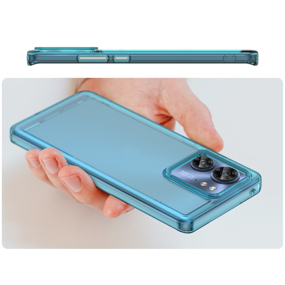Case for Motorola Edge 40, Fusion Hybrid, blue
