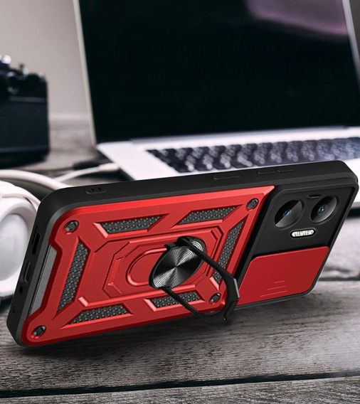 Case for Xiaomi Poco F7, CamShield Slide, red