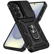 Armoured case with stand and lens cover for Samsung Galaxy S26 Plus, black