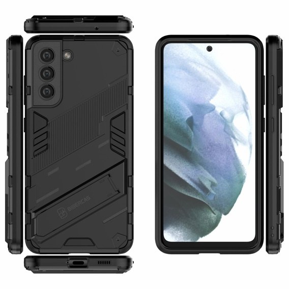 Case for Samsung Galaxy S21 FE, Military kickstand, blue
