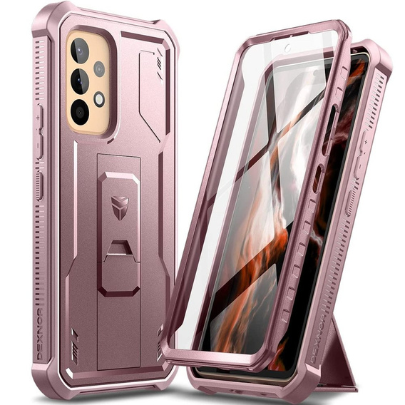 Armored case for Samsung Galaxy A53 5G, Dexnor Full Body, pink rose gold