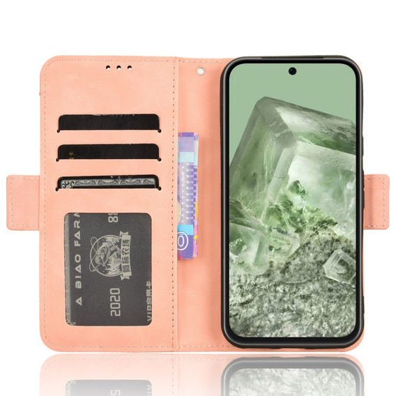 Flip case for Google Pixel 8A, Card Slot, pink