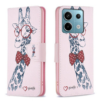 Flip case for Xiaomi Redmi Note 13 Pro 5G, Wallet, Giraffe pink
