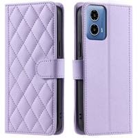 Flip case for Motorola Moto G24 / G24 Power / G04, Rhombus Crossbody Leather, purple