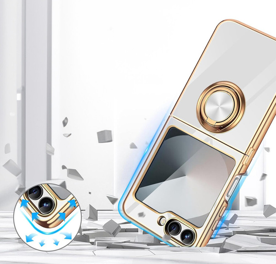 Case for Samsung Galaxy Z Flip7 FE / Z Flip6, Electro Ring, white