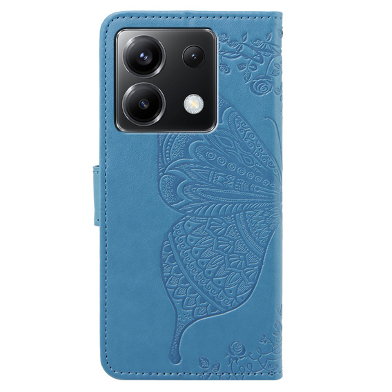 Flip case for Xiaomi Poco X6 5G, Butterfly, blue