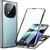 Case for Xiaomi Redmi Note 14 Pro+, Magnetic Dual Glass, silver