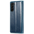 Flip case for Samsung Galaxy S23, ERBORD Waxy Wallet, blue