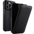MELKCO flip case for iPhone 14 Pro, leather, flip, black