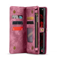 CASEME case for Samsung Galaxy S25 Ultra, Retro Leather Wallet, with strap, red