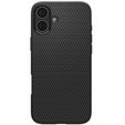 Spigen case for iPhone 16, Liquid Air, black + 9H Tempered Glass