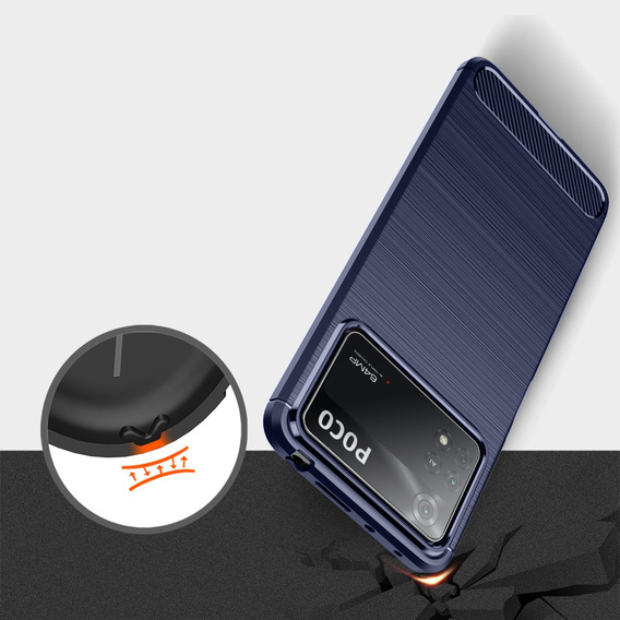 Case for Xiaomi Poco X4 Pro 5G, Carbon, blue