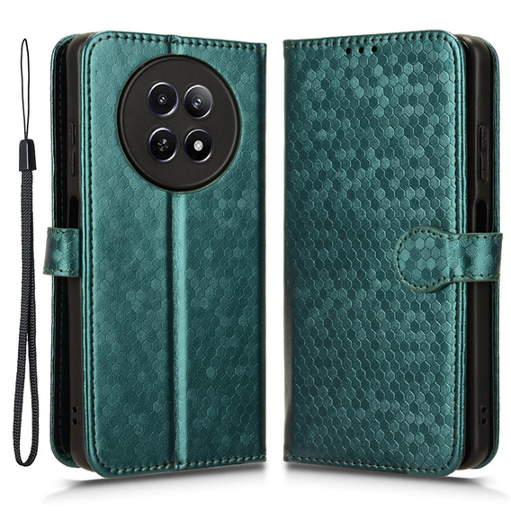 Flip case for Realme 12, Wallet Rhombus, green
