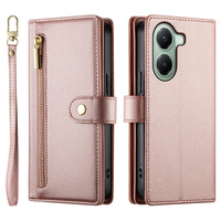 Flip case for Xiaomi Poco X7 Pro 5G, Wallet Zipper Pocket, pink
