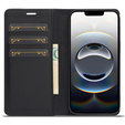 Flap case for iPhone 16e, Carbon LC.IMEEKE, black
