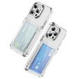 Case for iPhone 16 Pro, Card Holder Kickstand, transparent