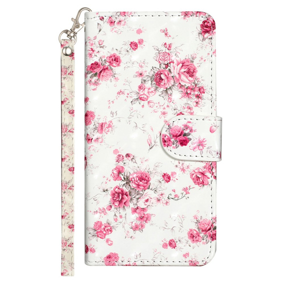 Flip case for Samsung Galaxy A35 5G, Wallet, Roses white