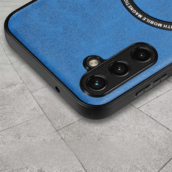 Case for Samsung Galaxy A14 5G, Leather Hybrid MagSafe, blue