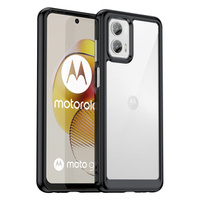 Case for Motorola Moto G73 5G, Fusion Hybrid, transparent / black