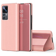 Case for Xiaomi 12T / 12T Pro, Clear View, pink rose gold