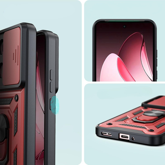 Case for Oppo Reno 13 Pro, CamShield Slide, red