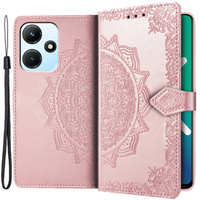 Flip case for Infinix Hot 30i, Mandala, pink rose gold