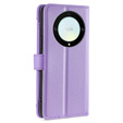 Flip case for Honor Magic5 Lite, Wallet Zipper Pocket, purple