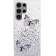 Case for Samsung Galaxy S24 Ultra, Glitter Butterfly, white