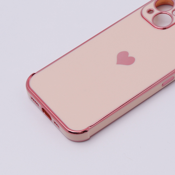 Case for Apple iPhone 13, Electro heart, pink rose gold