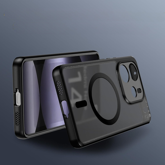 Case for Xiaomi Redmi Note 14 4G, for MagSafe, ERBORD Matt Case, black + Screen Glass