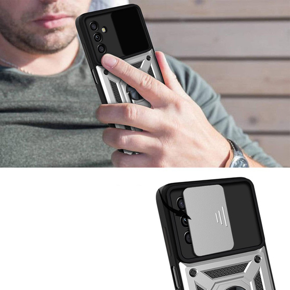 Case for Samsung Galaxy A14 4G/5G, CamShield Slide, silver
