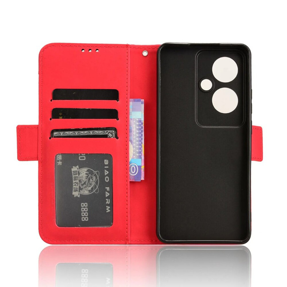Flip case for Oppo Reno 11F 5G, Card Slot, red
