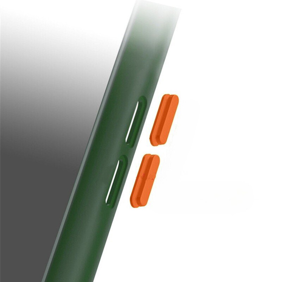 Silicone case for Xiaomi Poco F6, with camera protection, transparent / green