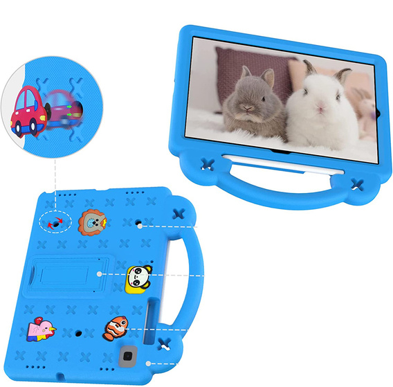 Children's case for Samsung Galaxy Tab S6 Lite 10.4 2020/2022 / Tab A7 2020 T500 / T505 / Tab S6 T860/T865, Cute Patterns, with stand, blue