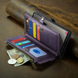 Case CASEME for Samsung Galaxy S25 Ultra, RFID Leather Wallet, with shoulder strap, purple