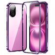 Case for iPhone 16, Magnetic Dual Glass, purple