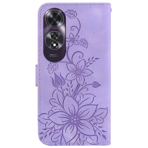 Flip case for Oppo A60, Lily Flower, purple