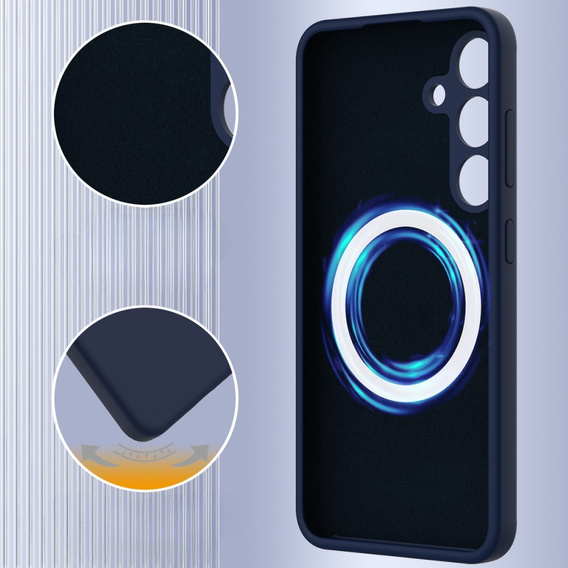 Case for Samsung Galaxy S24 FE, Silicone MagSafe, dark blue