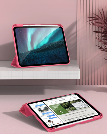 Case for iPad 11" 2025 A16 (11 gen.) / iPad 10.9" 2022 (10 gen.), Smartcase Hybrid, with stylus space, pink