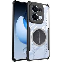 Case for Oppo Reno 13, with magnetic sheet, transparent / black