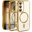 Case for Samsung Galaxy S23, Electro MagSafe, gold + Screen Glass