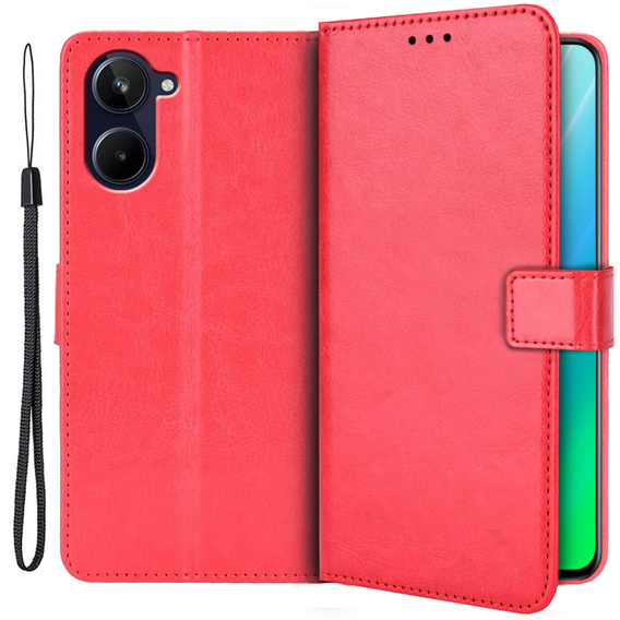 Flip case for Realme 10 4G, Split Leather, red