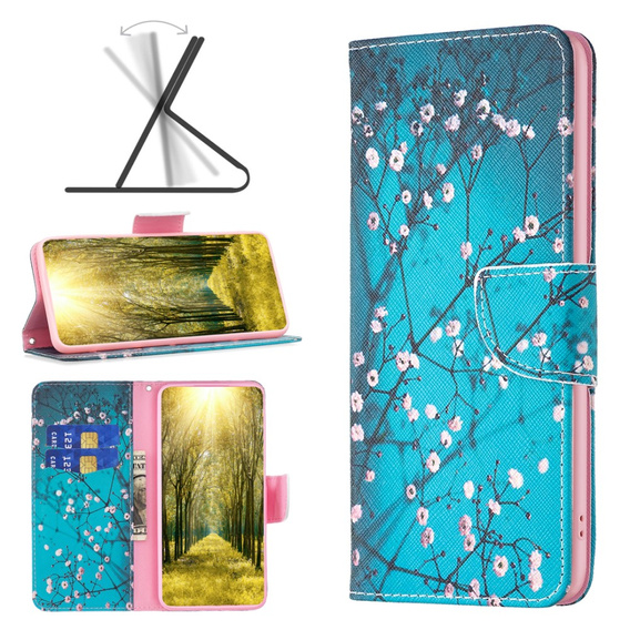 Flip case for Oppo A38 4G / Oppo A18 4G, Wallet, Sakura blue