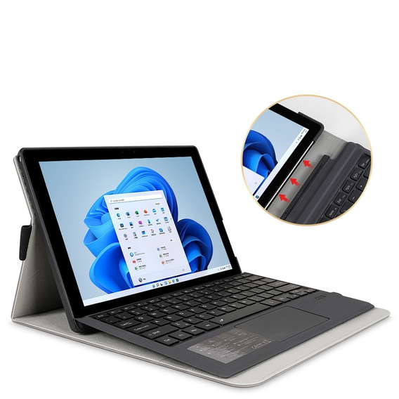 Case for Microsoft Surface Go 3/Go 2/Go, Wallet Pen Slot, grey