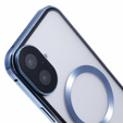 Magnetic Dual Glass MagSafe case for iPhone 16, blue
