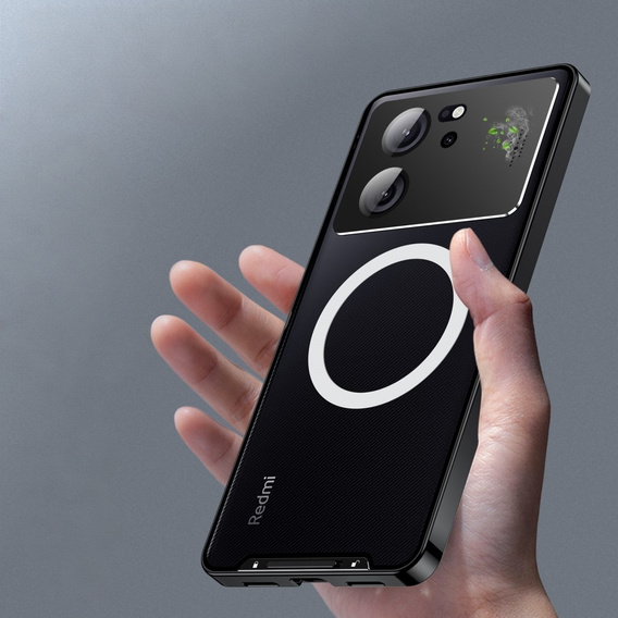 Camera Protection Case for Xiaomi 13T / 13T Pro, CamShield MagSafe, transparent / black