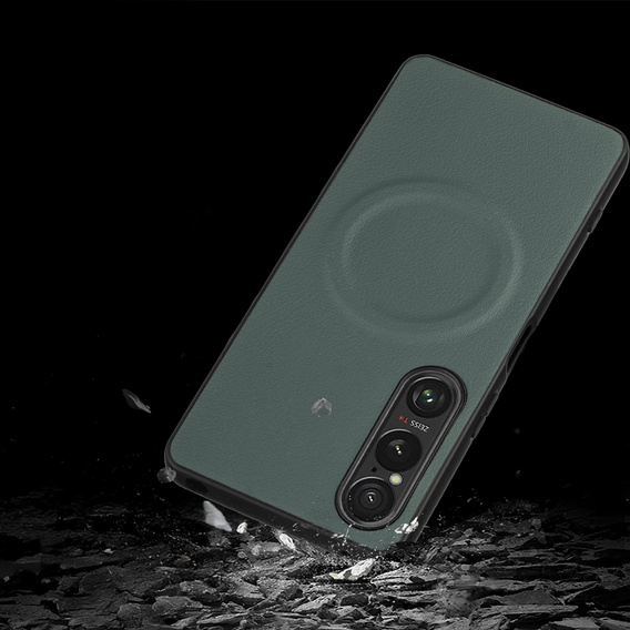 Case for Sony Xperia 1 VI, Leather Hybrid MagSafe, green