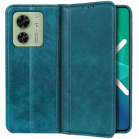 Case for Motorola Edge 40 5G, Wallet Litchi Leather, green